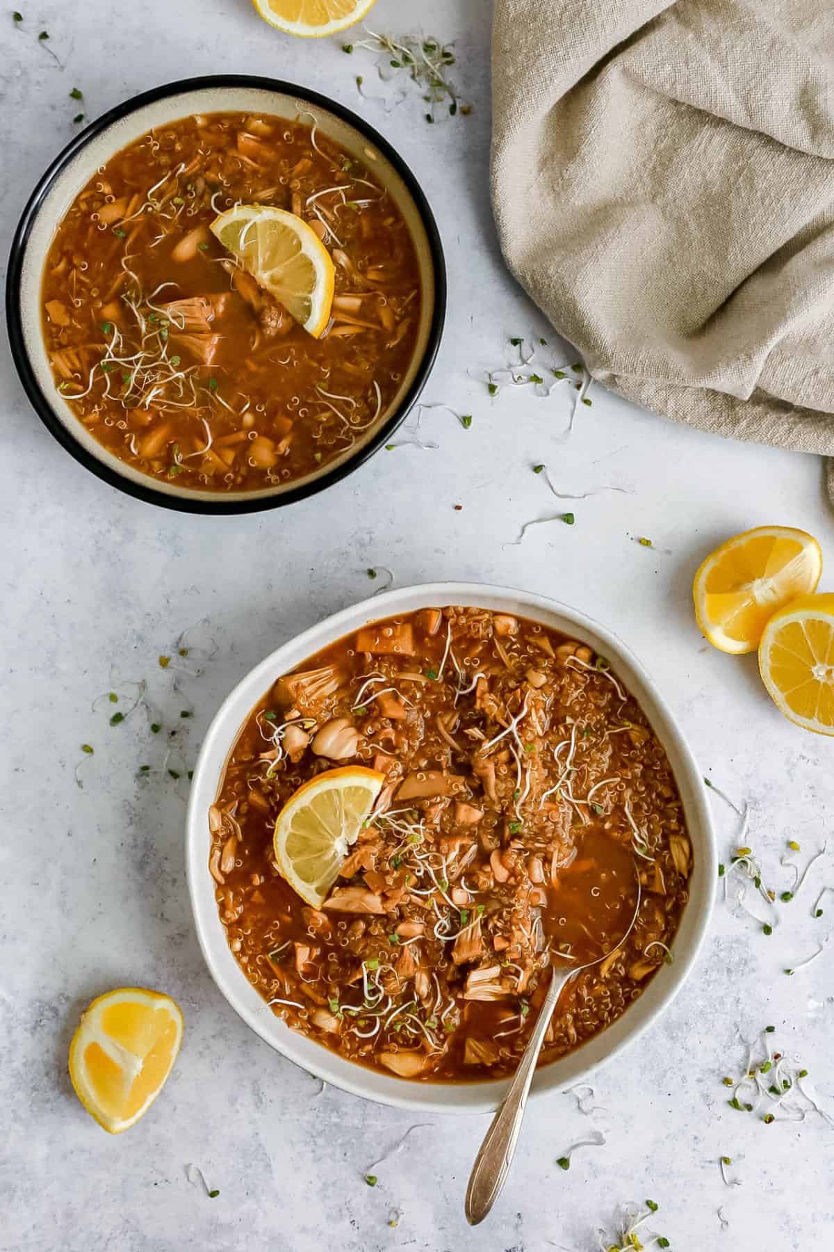 Jackfruit Lemon Quinoa Soup