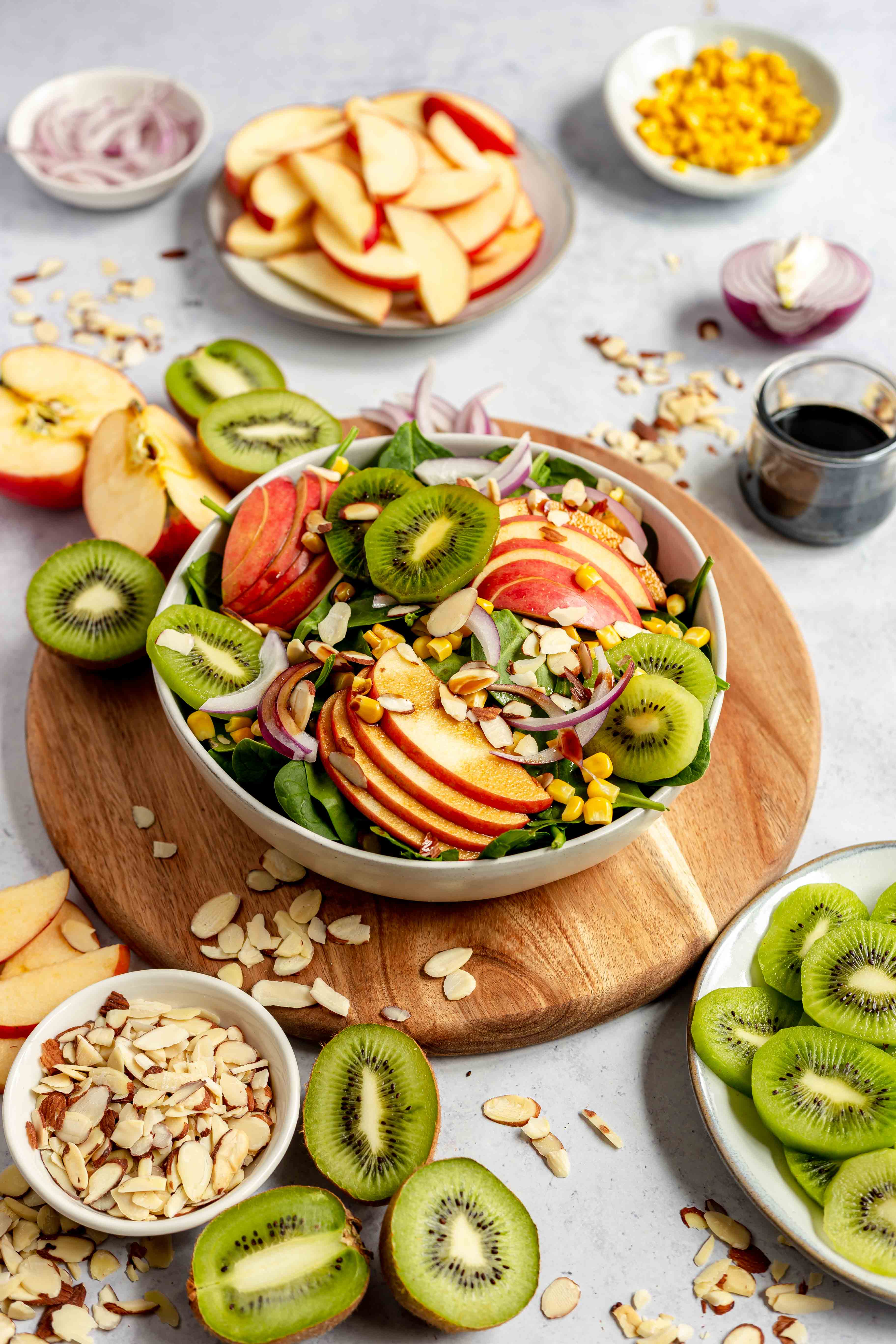 Kiwi Apple Spinach Salad