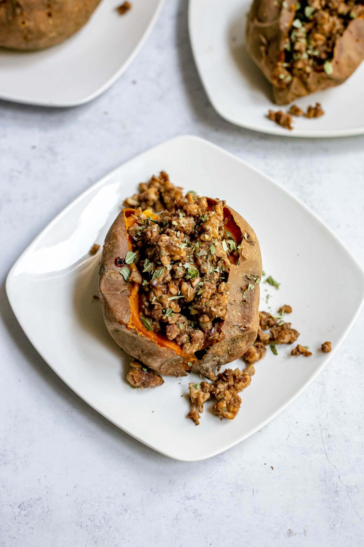 Tempeh Stuffed Sweet Potatoes