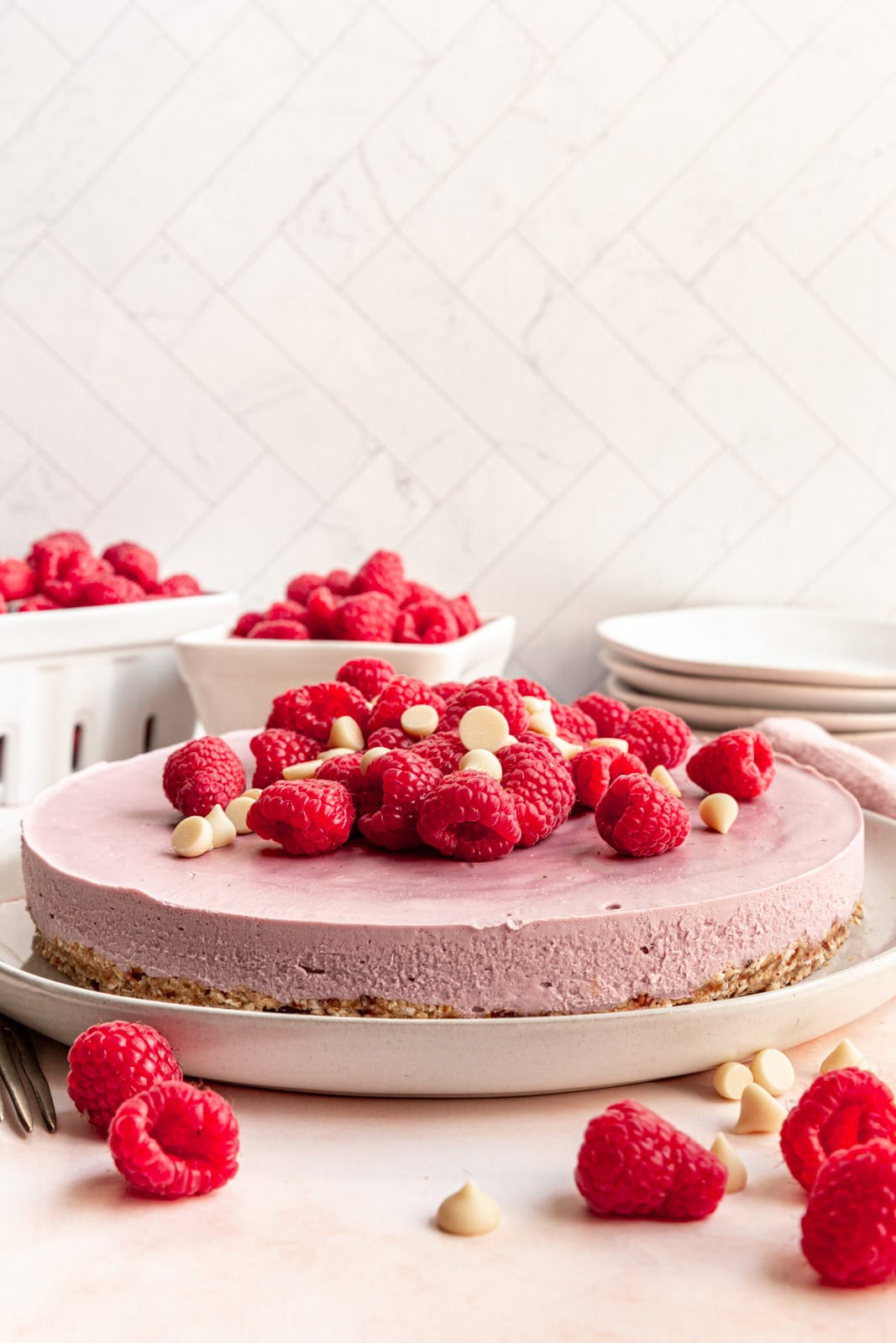 Vegan Raspberry Cheesecake