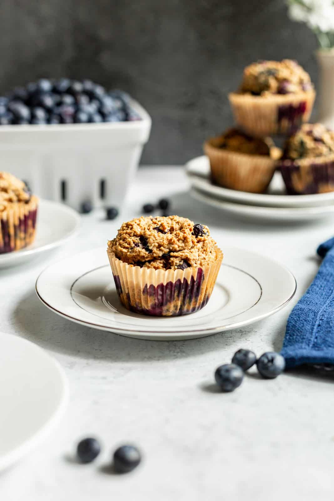 Gluten-Free Vegan Oatmeal Blueberry Muffins