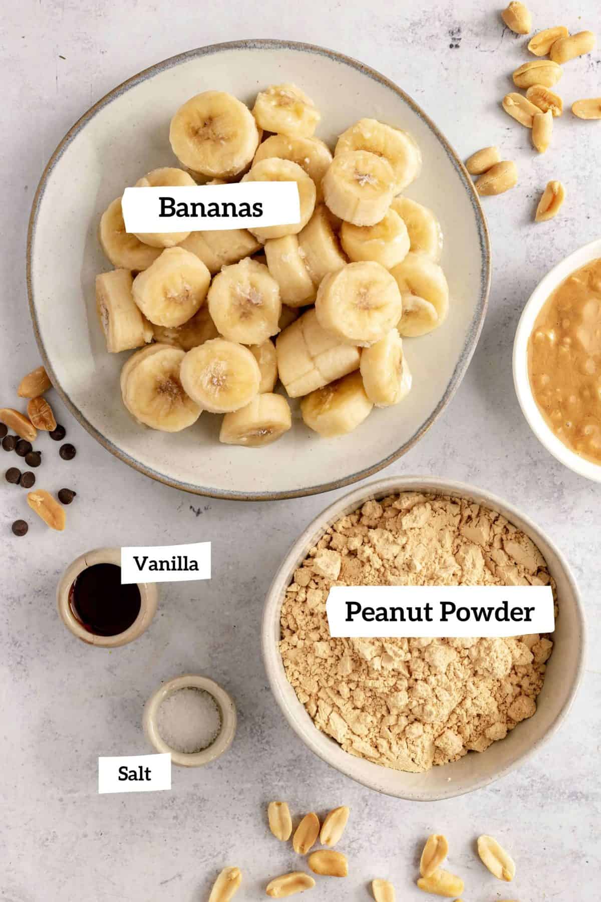 Peanut Butter Protein Nice Cream Ingredients