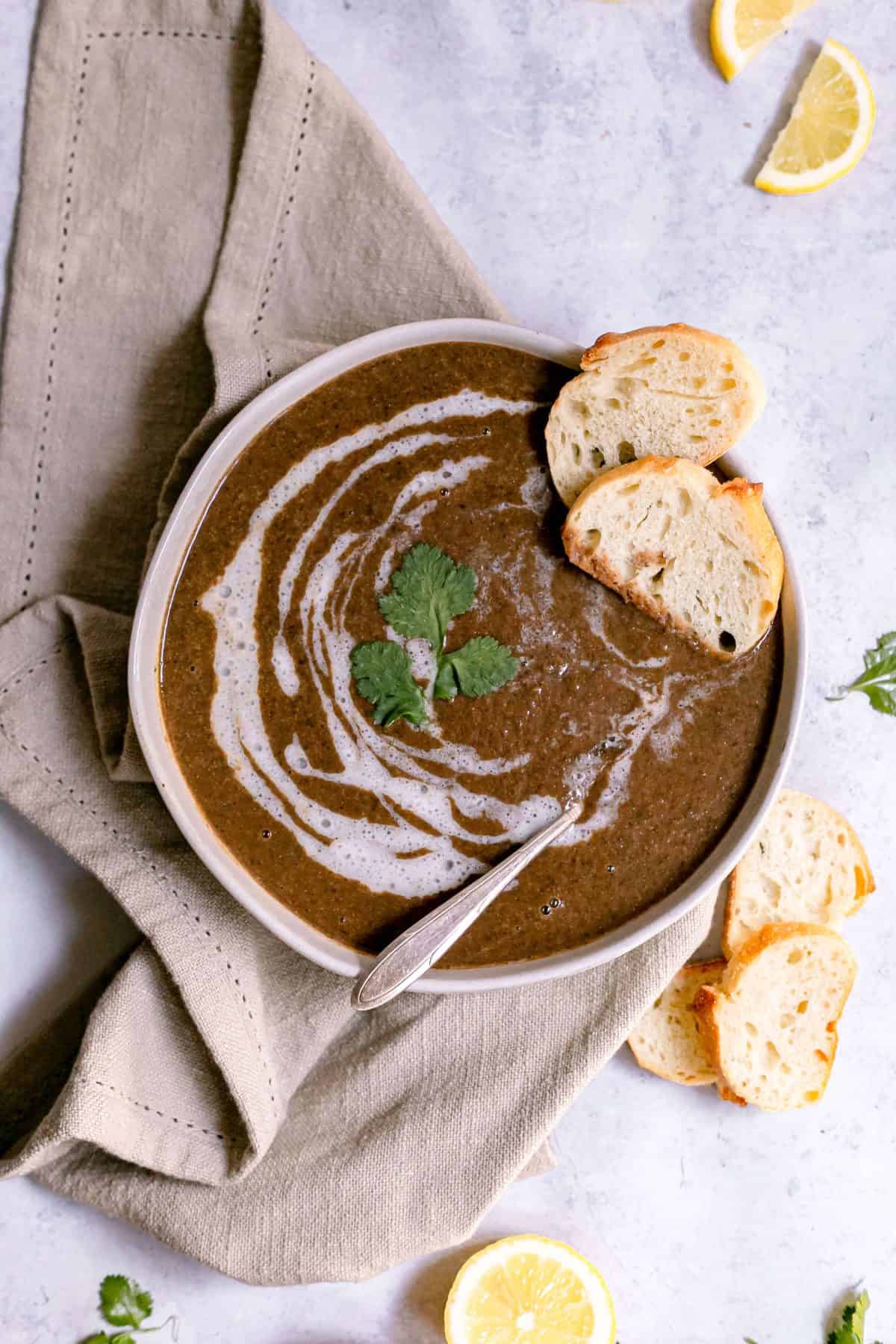 Cilantro Lemon Black Bean Soup 