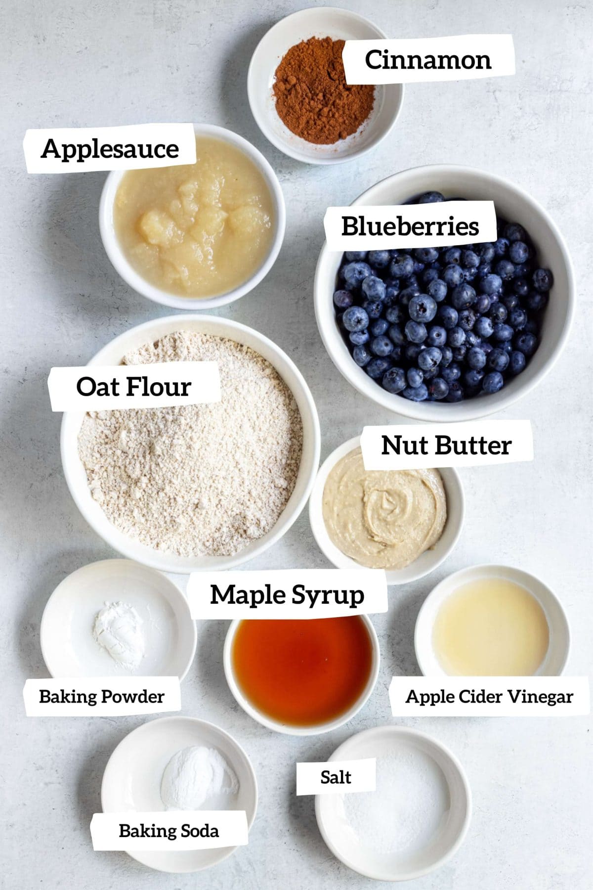 Gluten-Free Vegan Oatmeal Blueberry Muffins Ingredients