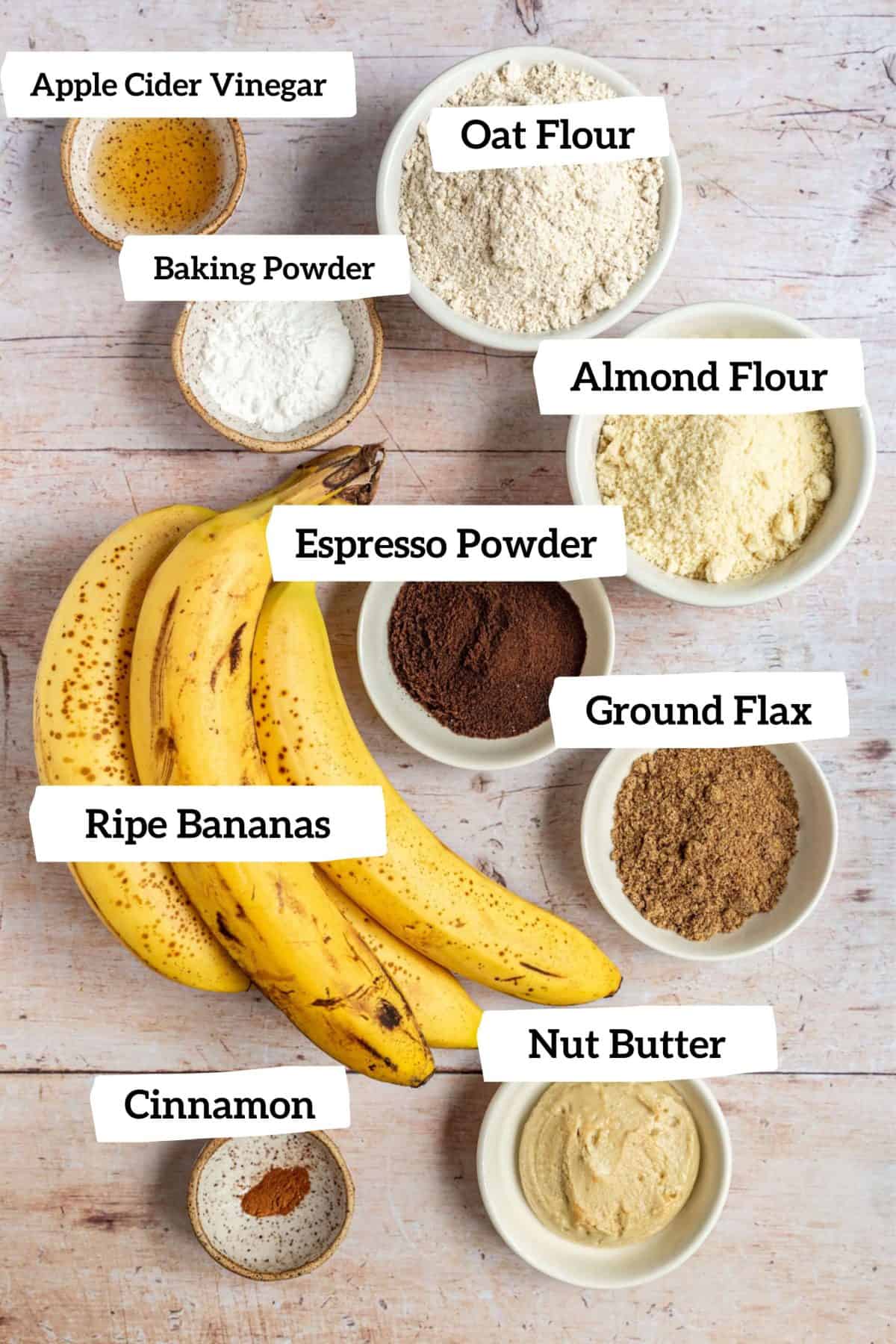 Vegan Coffee Banana Bread Ingredients