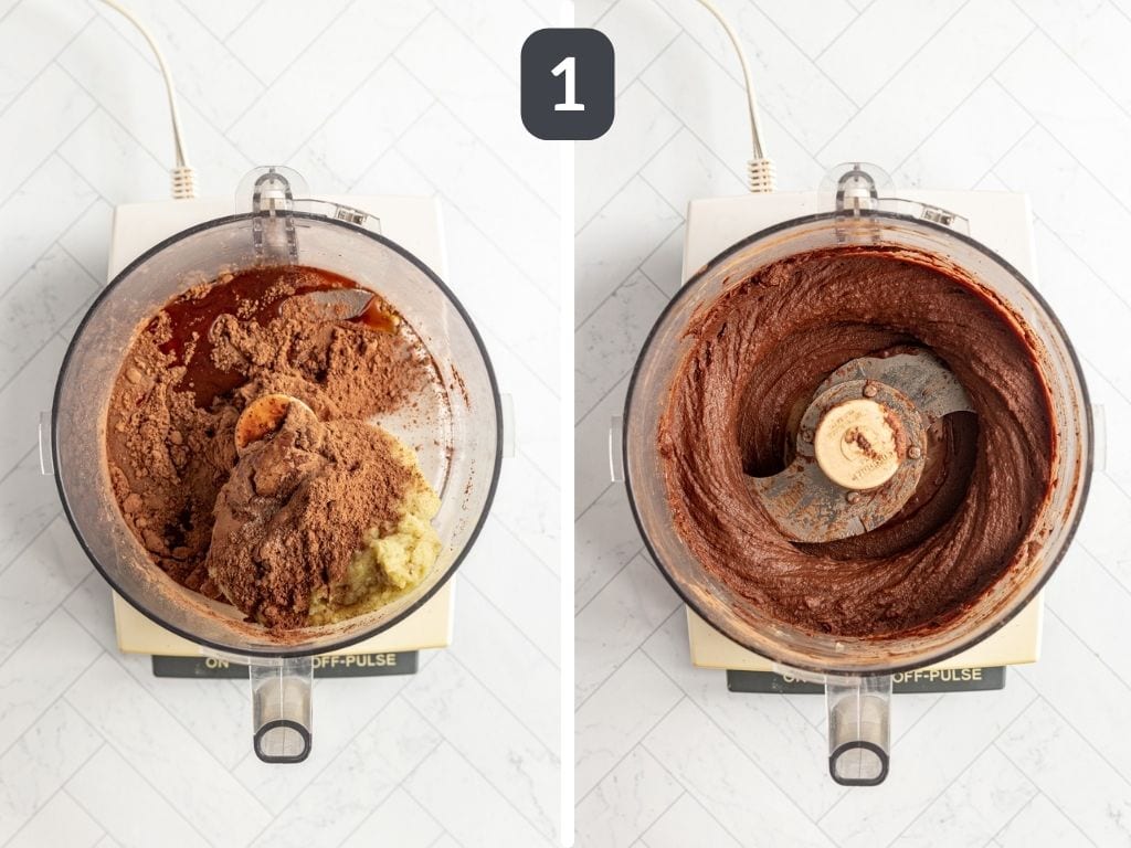 Vegan Oil-Free Chocolate Frosting in food processor