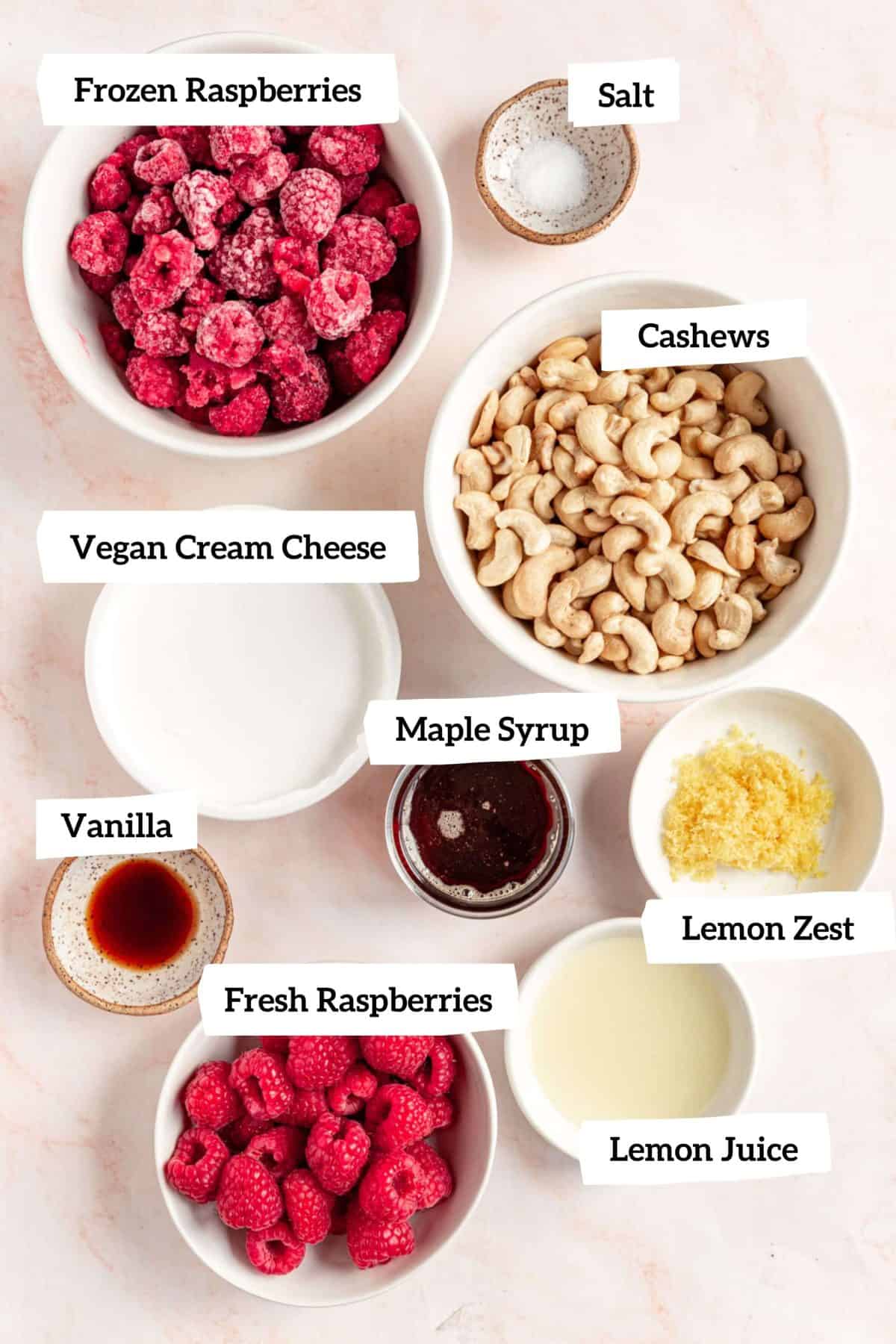 Vegan Raspberry Cheesecake Filling Ingredients