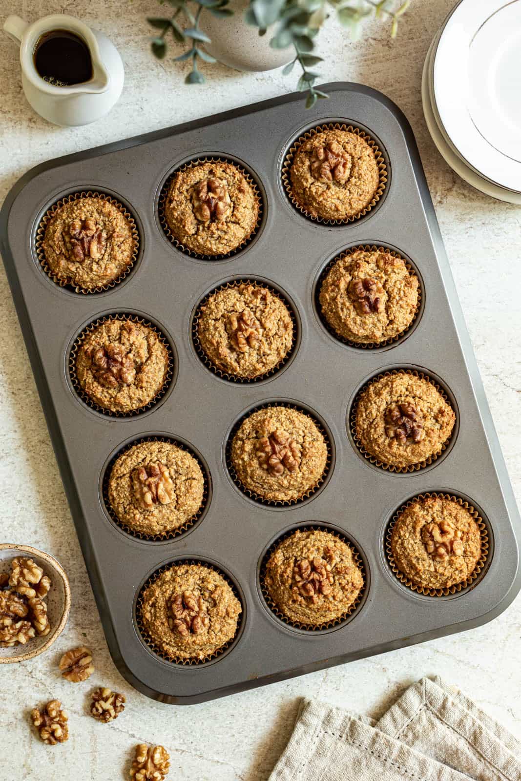 Vegan Walnut Muffins (Oil-Free)