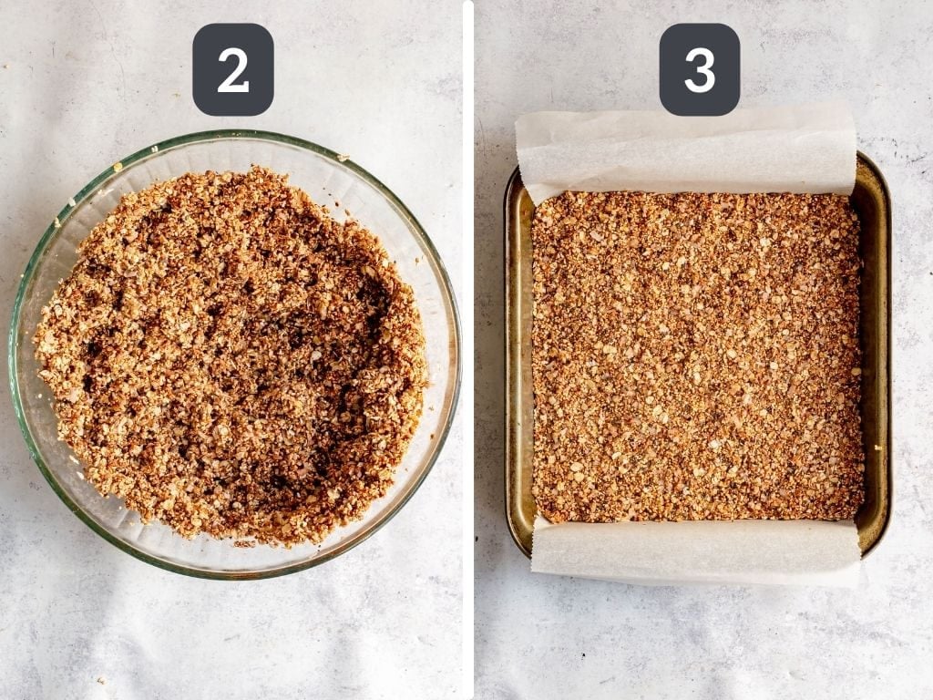 Coconut Pulp Granola Bars Steps 1 & 2