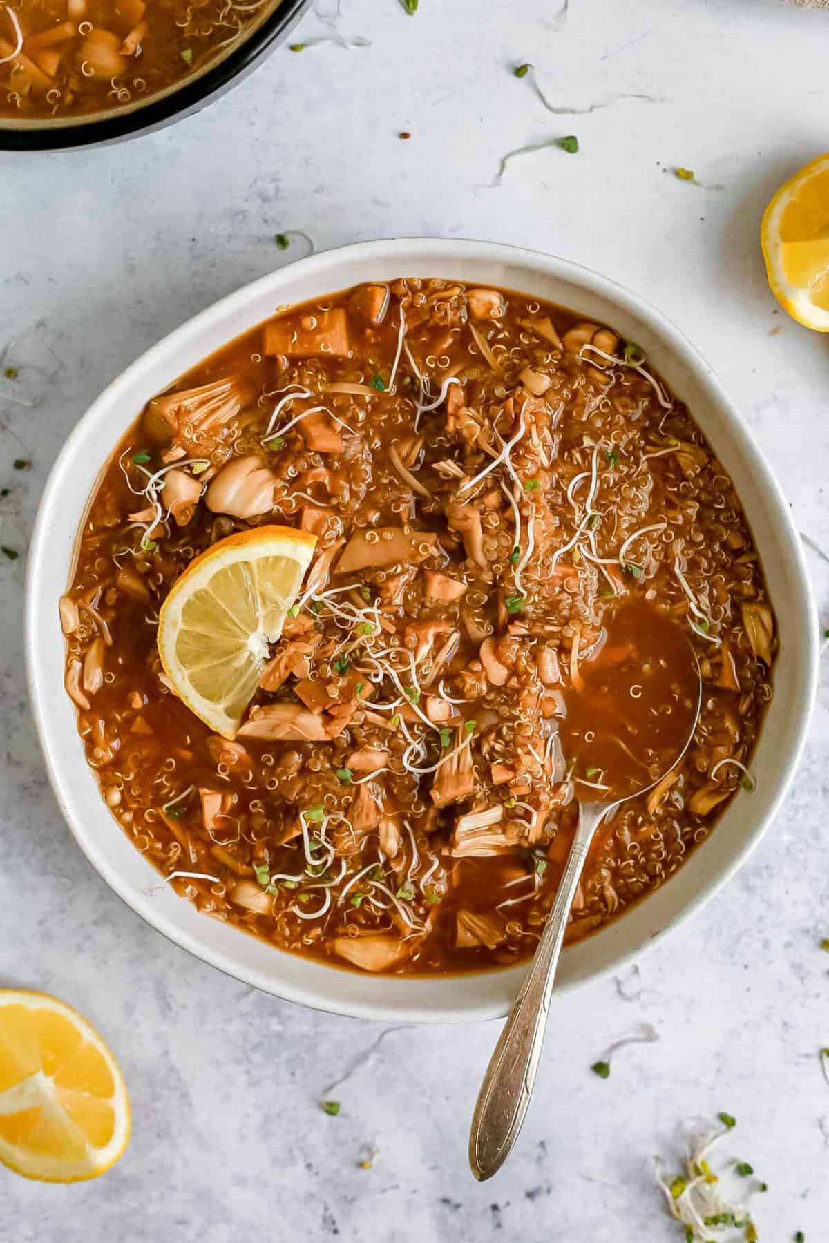 Jackfruit Lemon Quinoa Soup