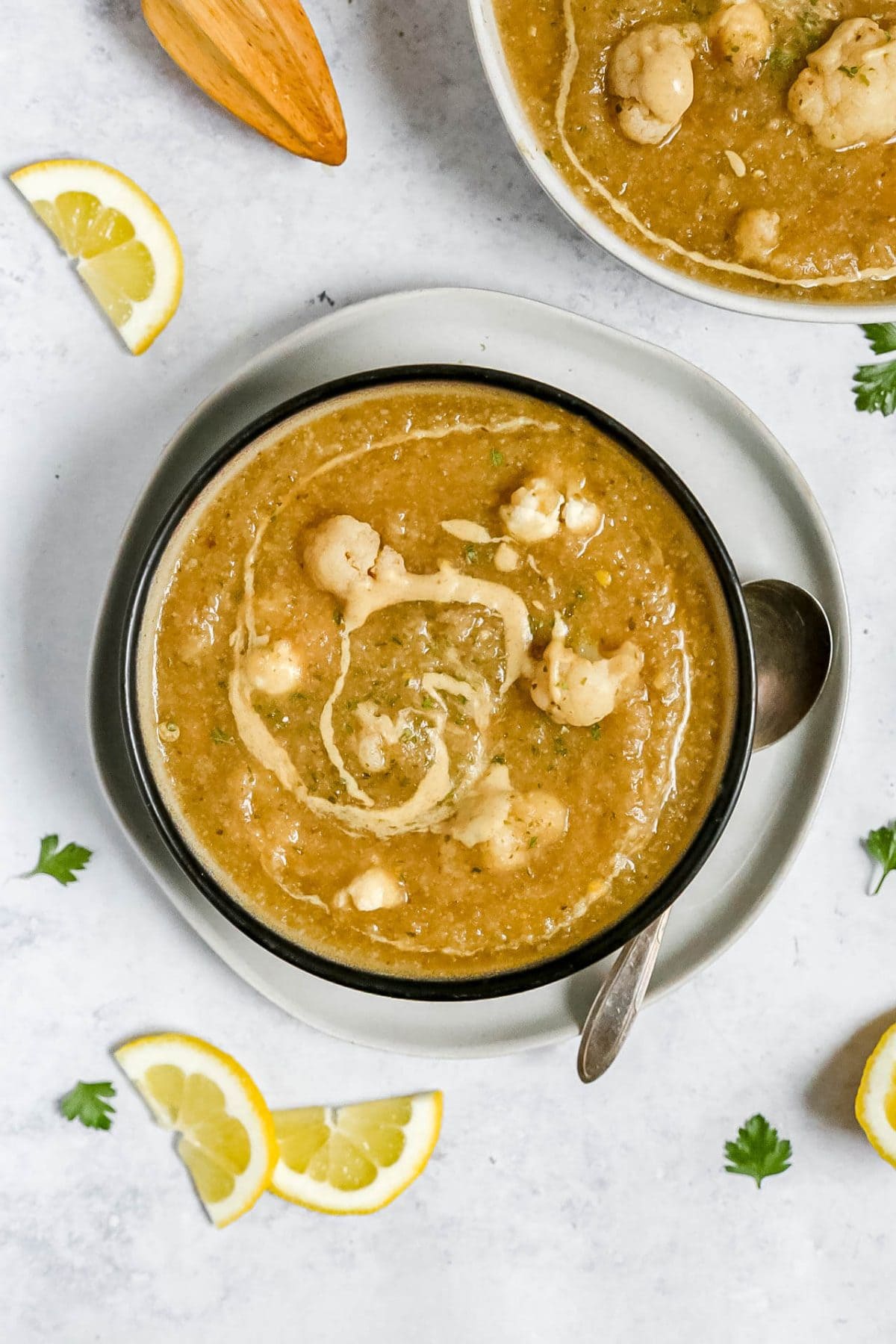 Lemon Mustard Cauliflower Soup