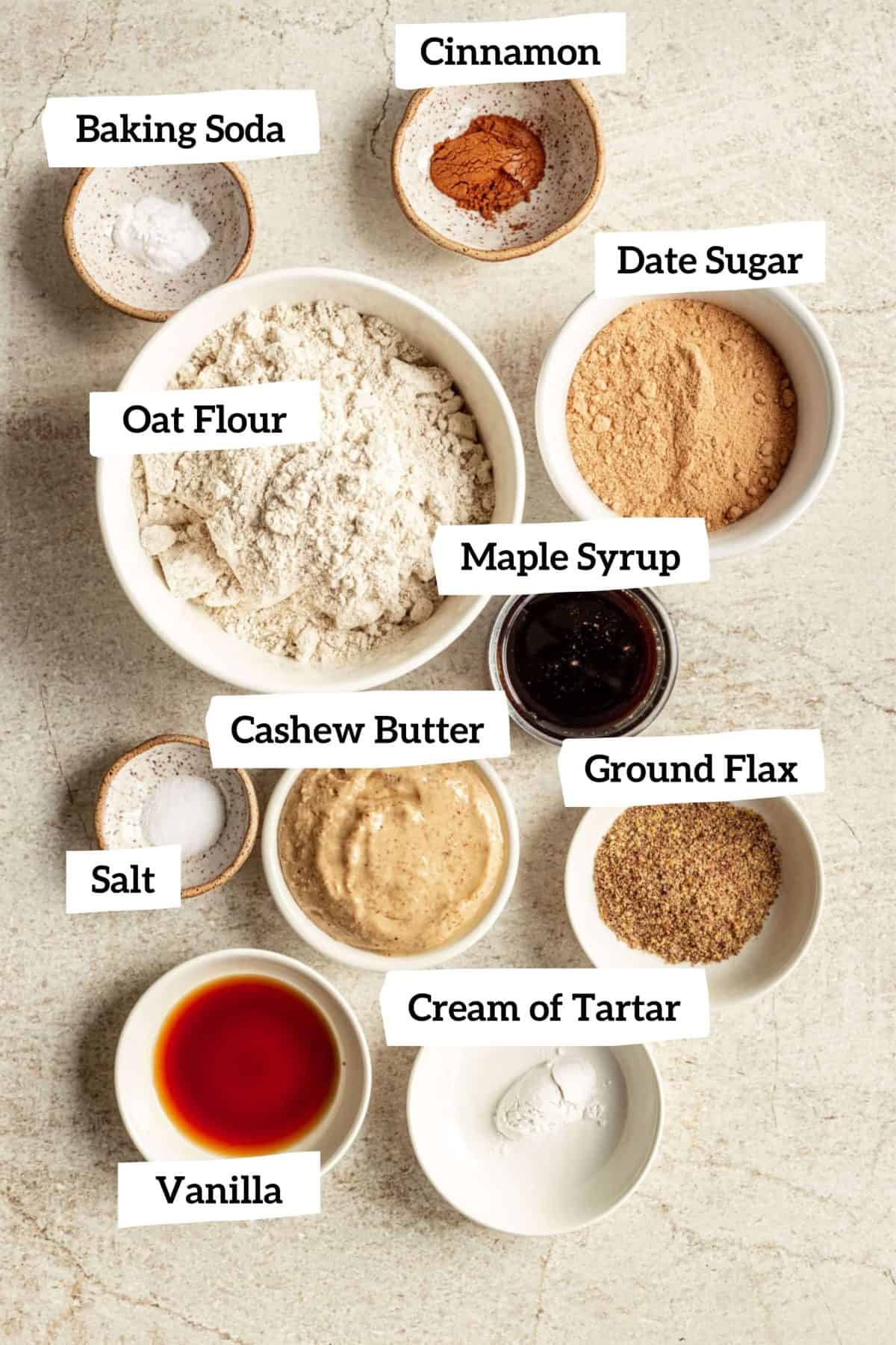 Vegan Gluten Free Snickerdoodles Ingredients