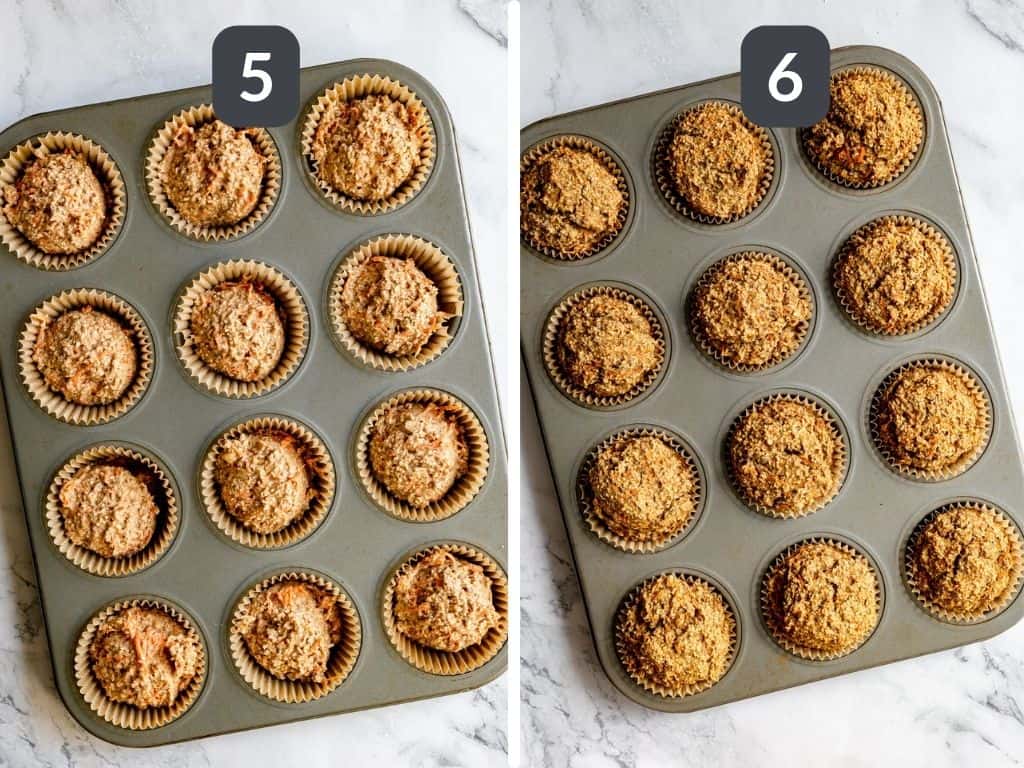 Plant-Based Carrot Cake Banana Muffins Steps 5 & 6