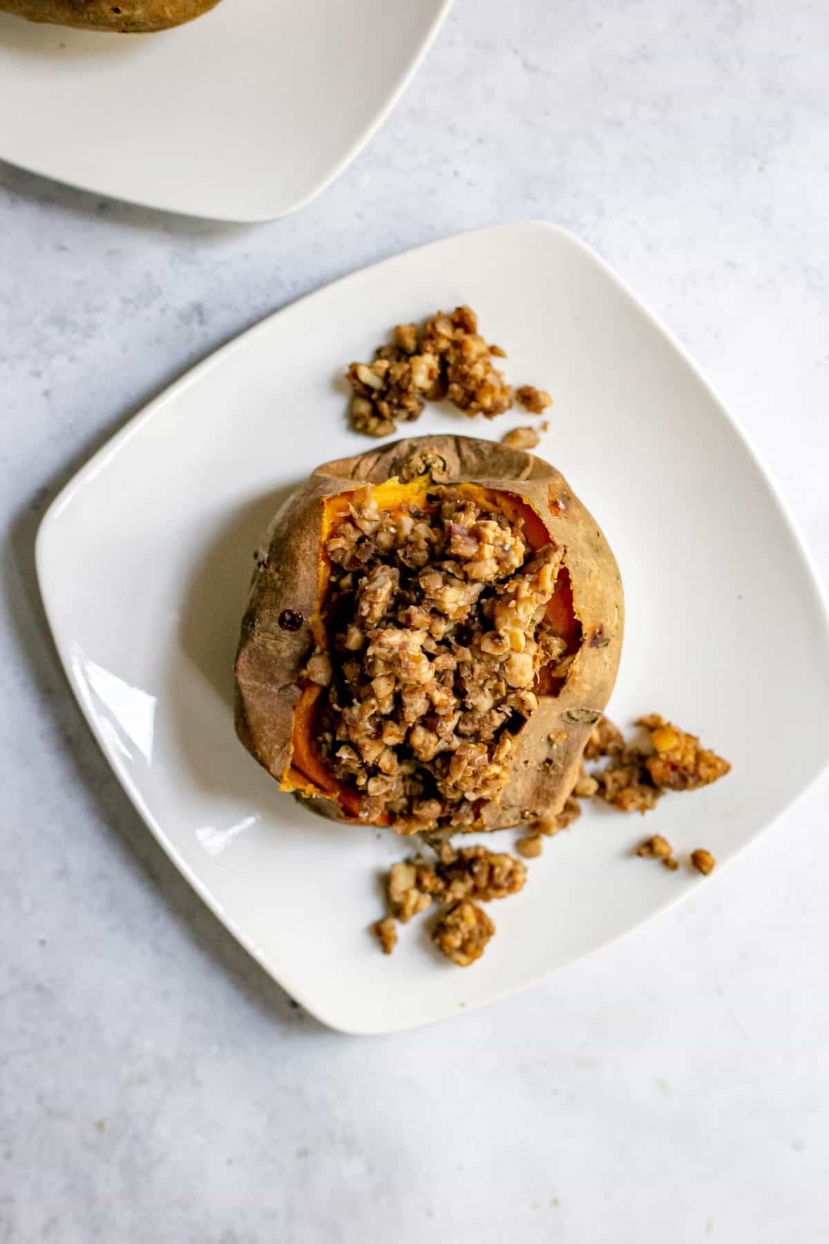 Tempeh Stuffed Sweet Potatoes