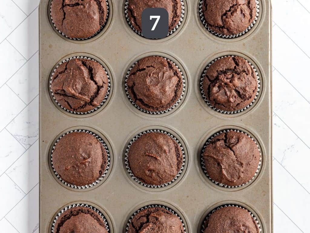 Oil-Free Vegan Chocolate Cupcakes Step 7 Bake