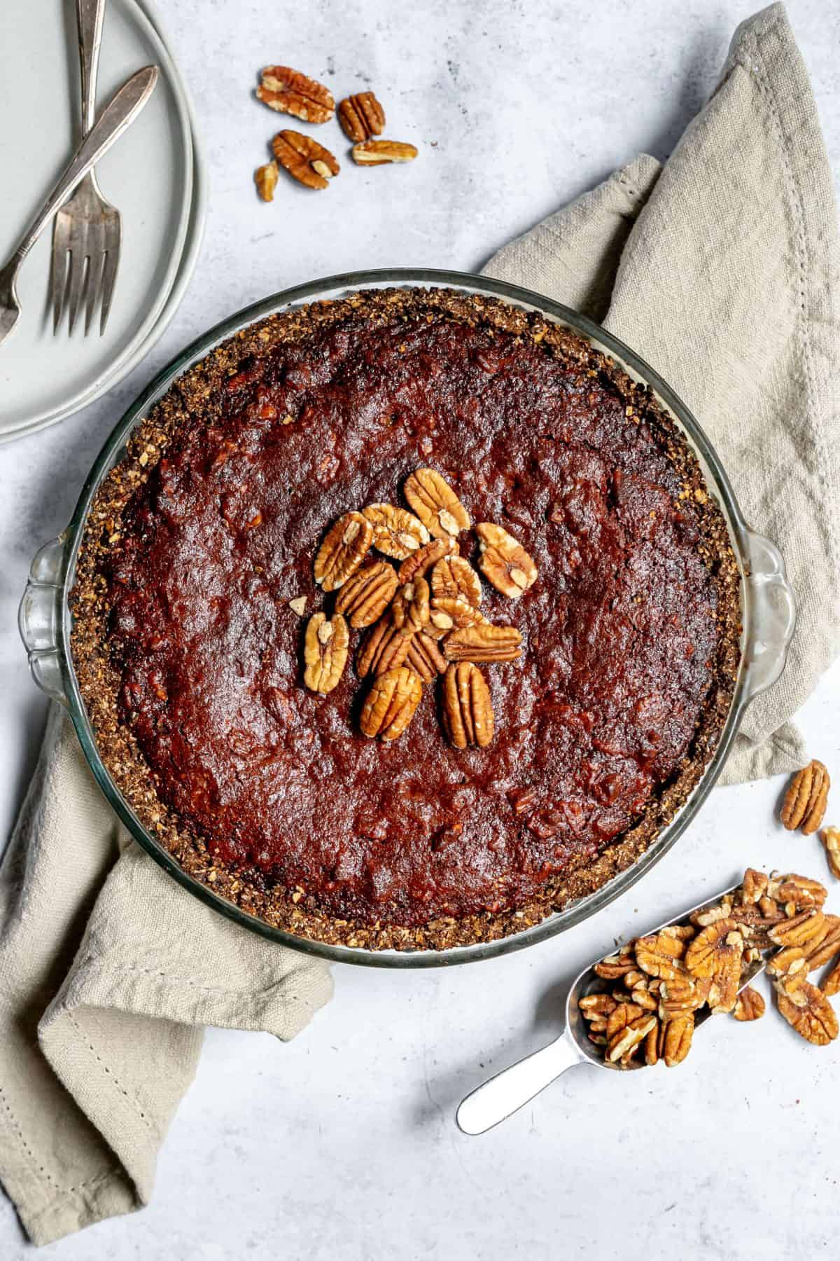 Plant-Based Bourbon Pecan Pie