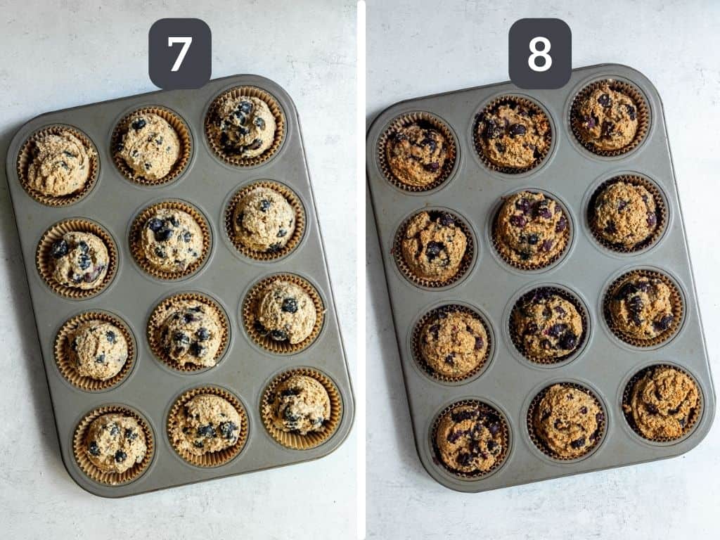 Gluten-Free Vegan Oatmeal Blueberry Muffins Steps 7 & 8