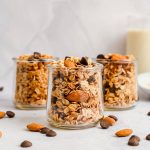 Three jars of almond joy granola.