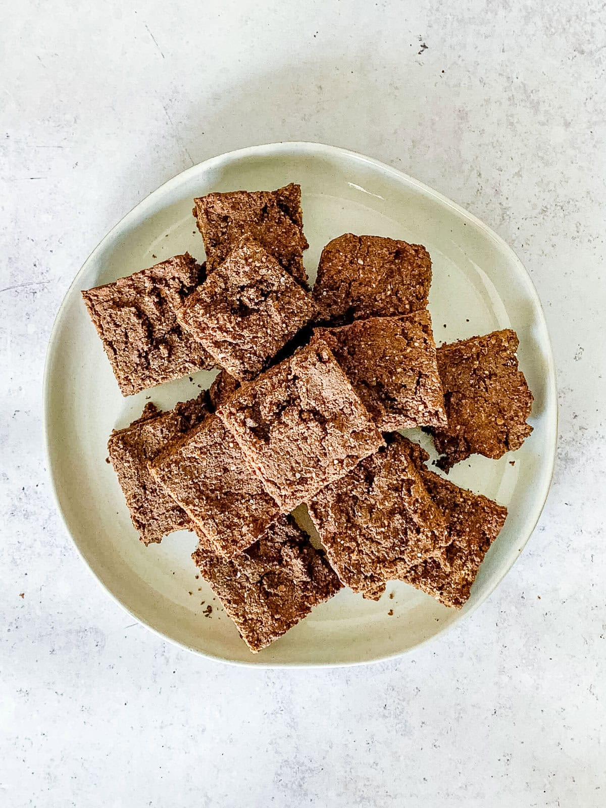 A plate of chai spice chickpea blondies.