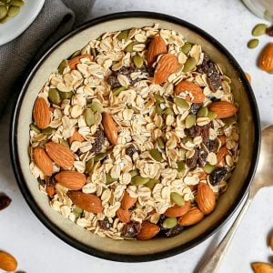 A bowl of plant-based muesli.