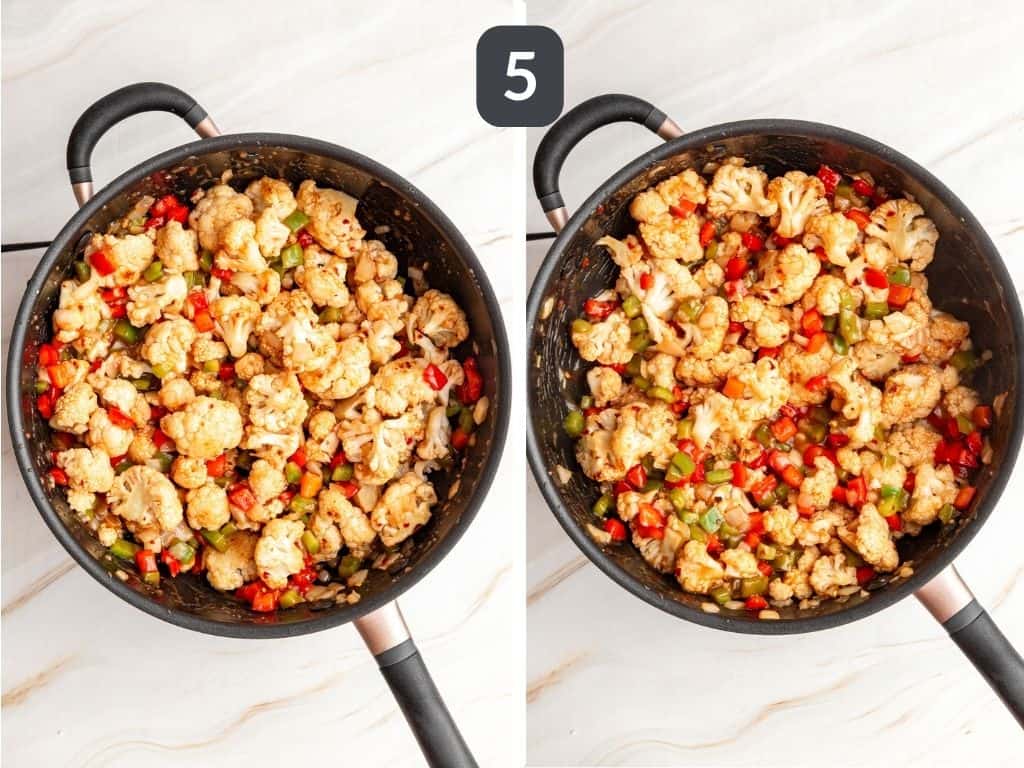 Sweet and sour cauliflower step 5 - add the cauliflower