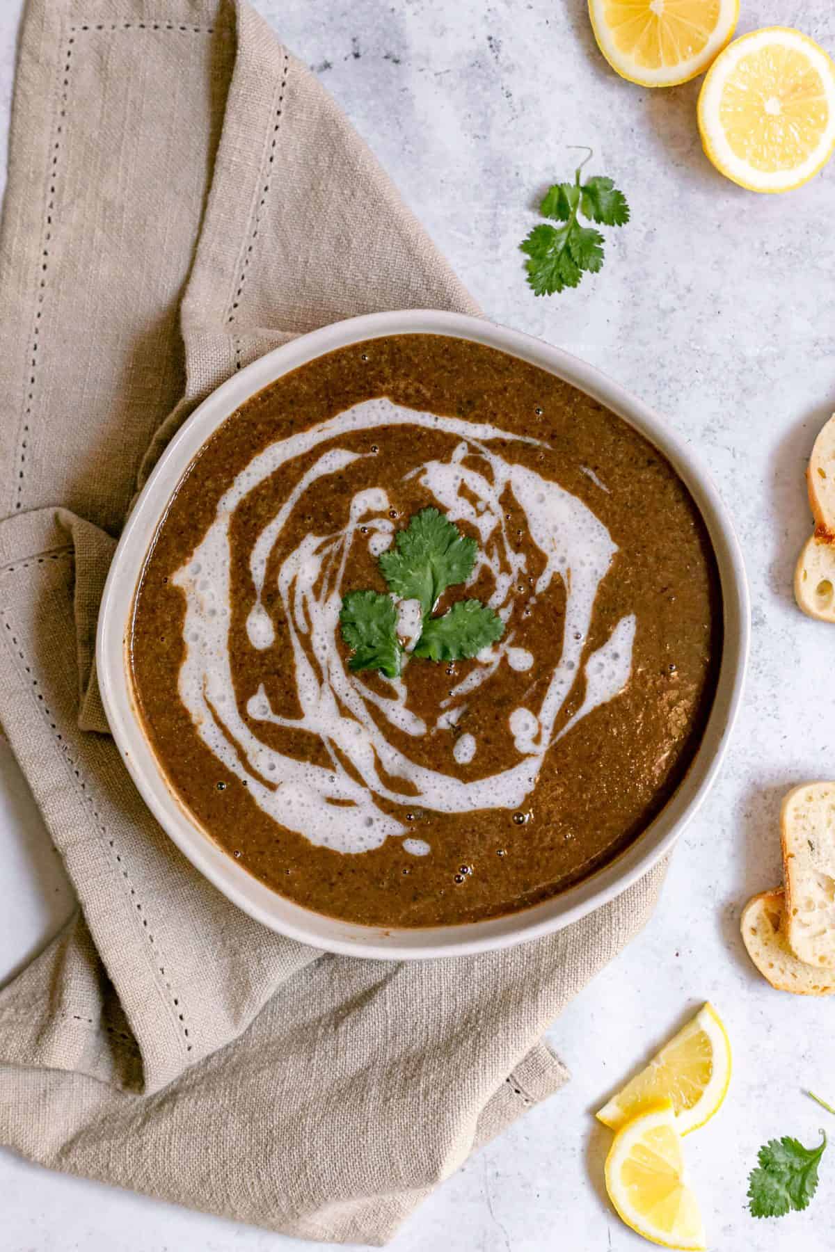 Cilantro Lemon Black Bean Soup