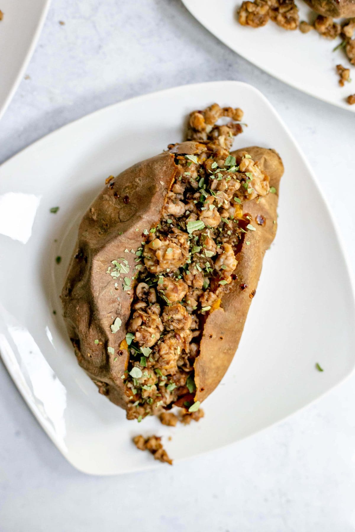 Tempeh Stuffed Sweet Potatoes
