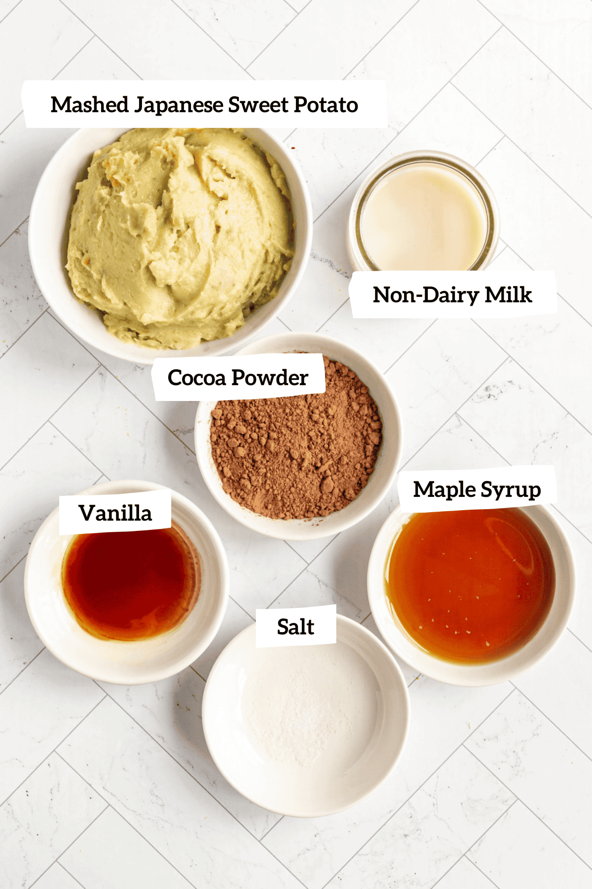 Vegan Oil-Free Chocolate Frosting ingredients