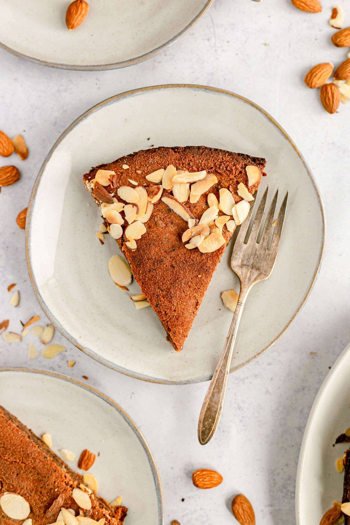 Vegan Spanish Almond Cake Sliced and Plated