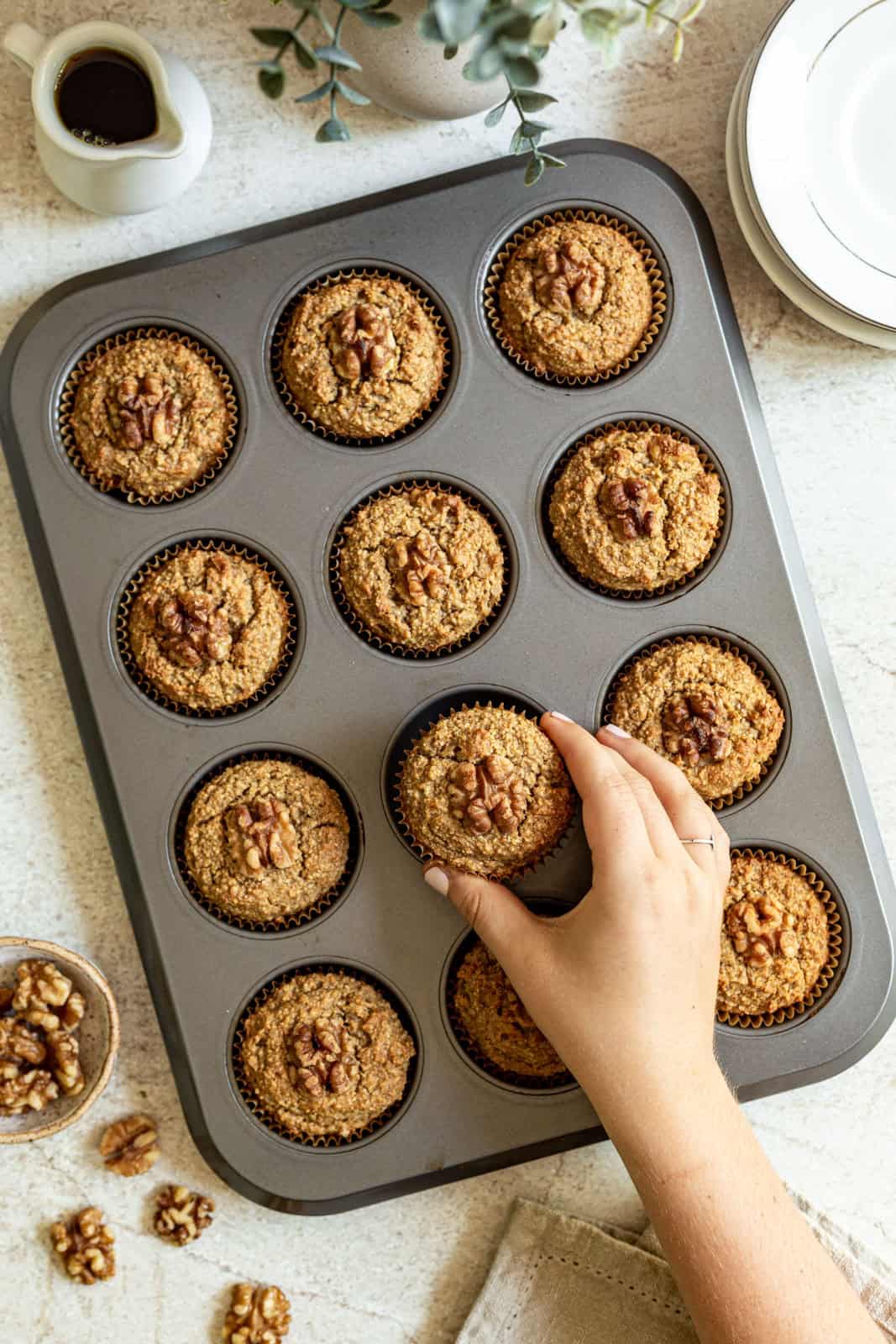 Vegan Walnut Muffins (Oil-Free)