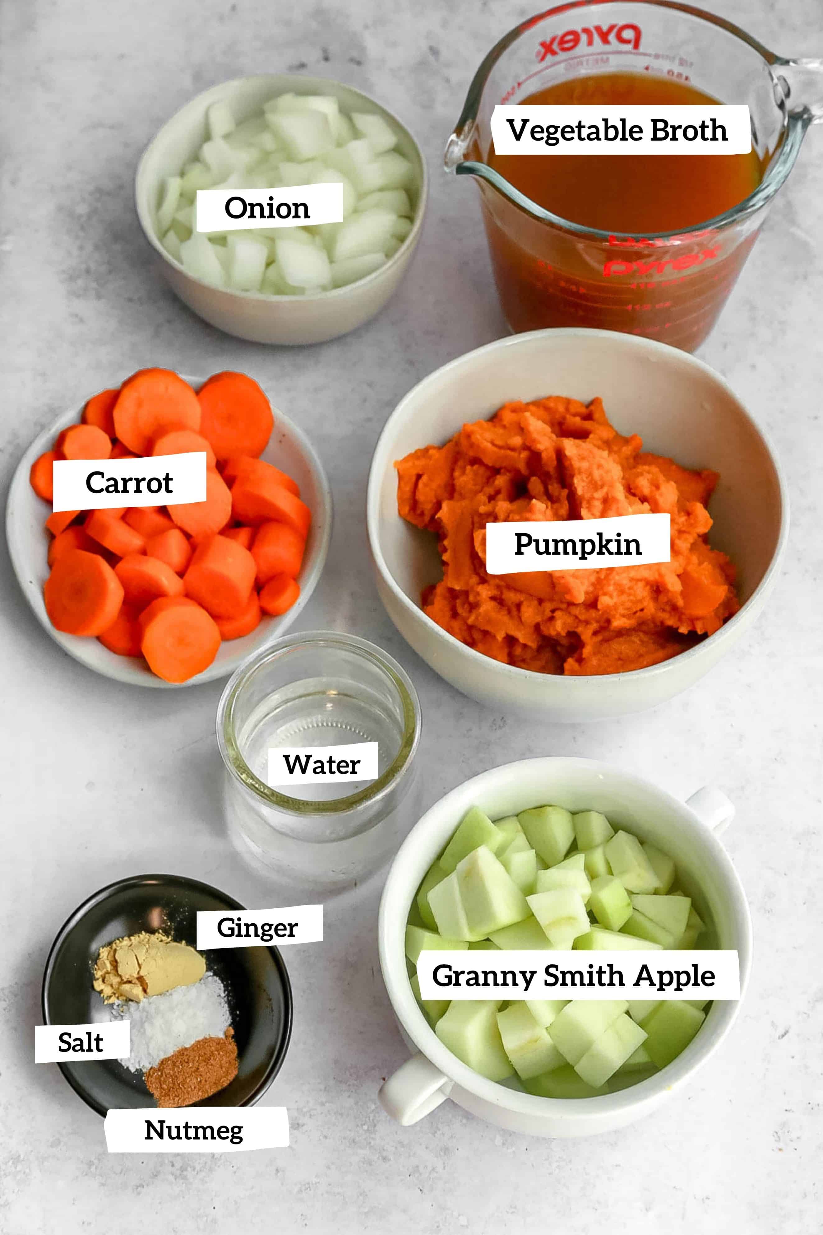 Creamy Vegan Pumpkin Soup Ingredients