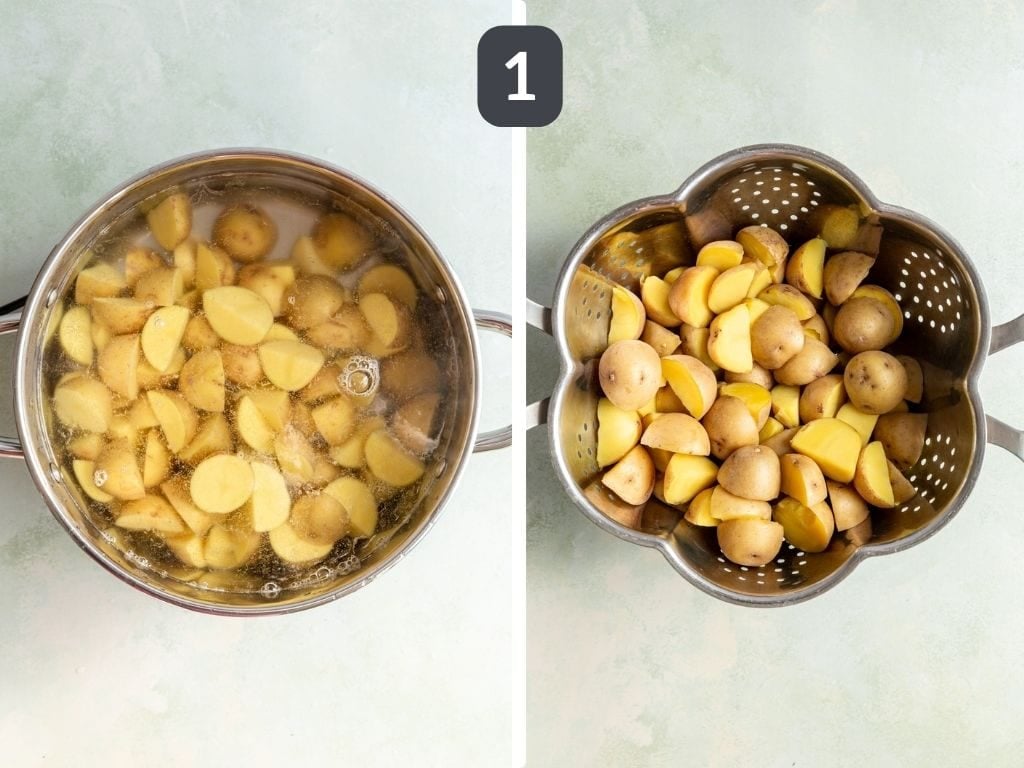 Asparagus Potato Salad Step 1 - boil the potatoes.