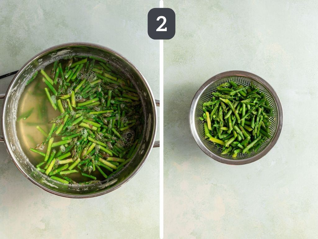 Asparagus Potato Salad Step 2 - boil the asparagus.