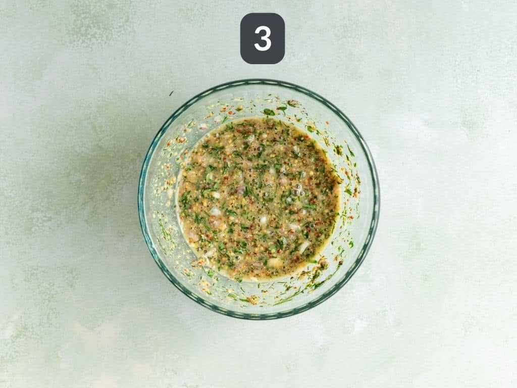 Asparagus Potato Salad Step 3 - whisk the dressing.