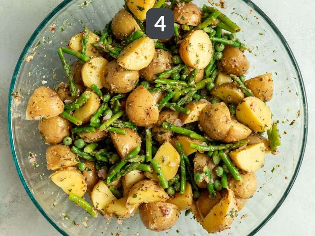 Asparagus Potato Salad Step 4 - toss the salad.