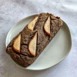 A loaf of ginger pear buckwheat bread.