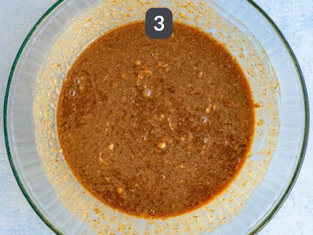 Vegan Hummingbird Cake Step 3 - mix the wet ingredients.