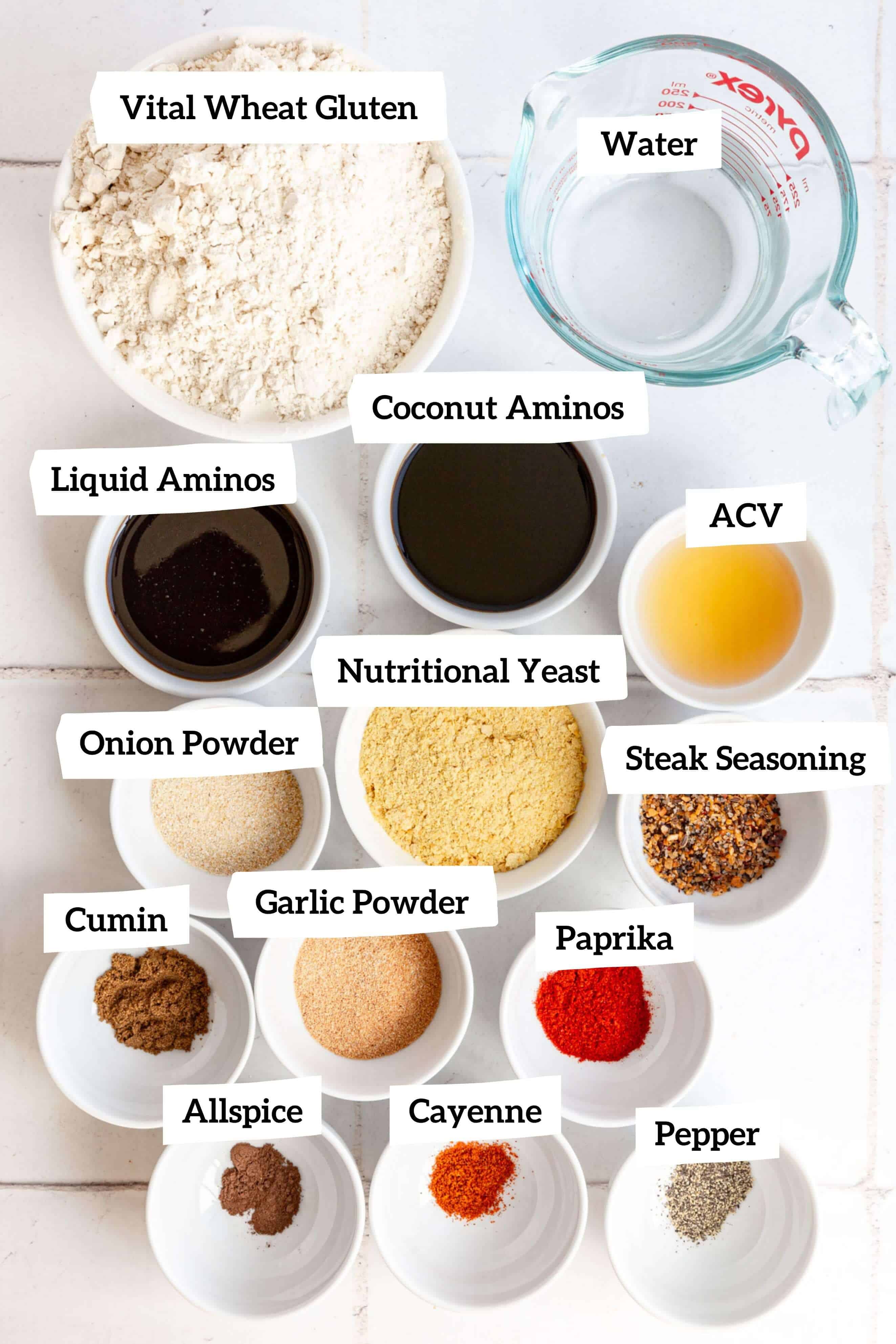 Vegan Seitan Beef Ingredients