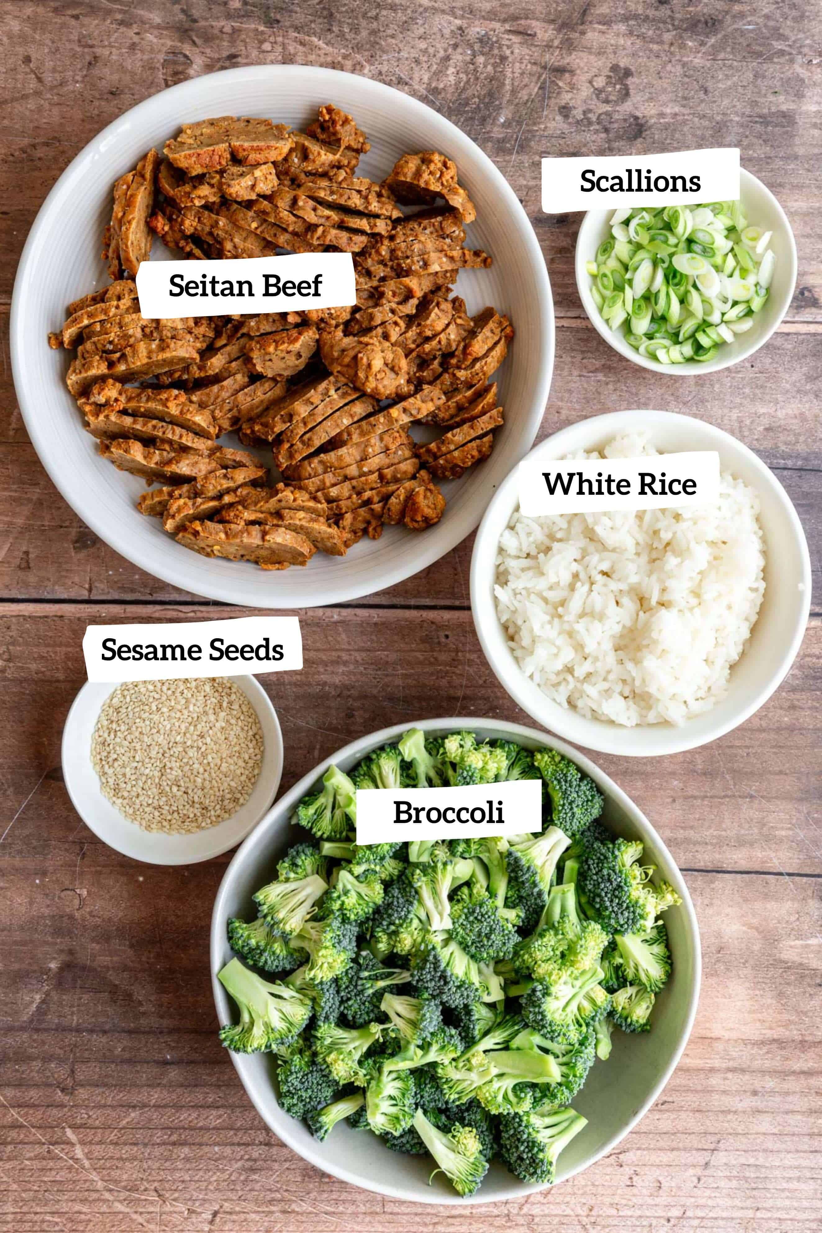 Teriyaki seitan ingredients.