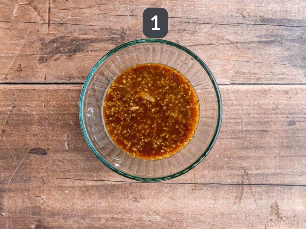 Teriyaki Seitan Step 1 - mix the sauce.