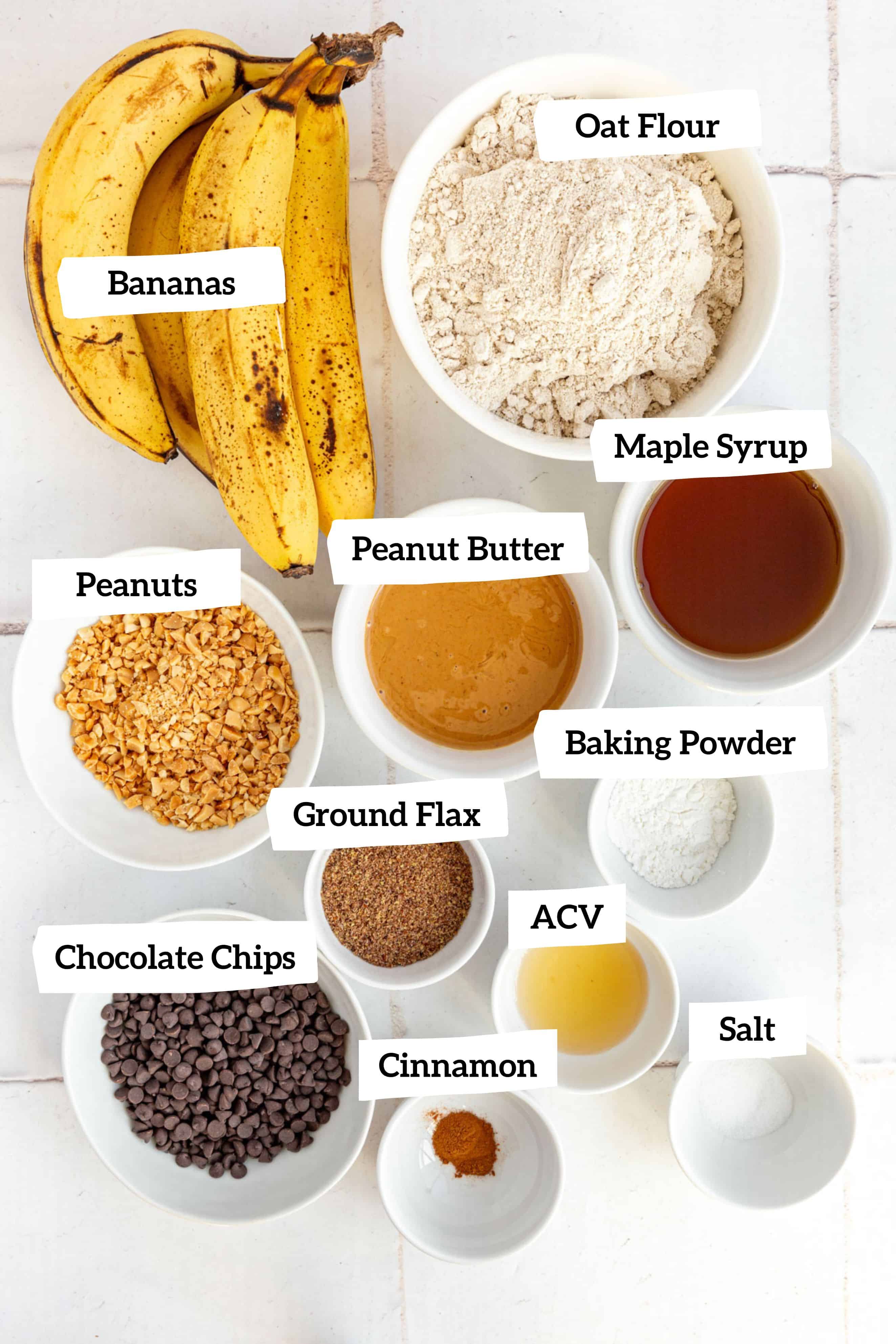 Vegan Peanut Butter Banana Bread Ingredients