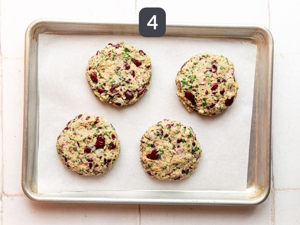Vegan Kidney Bean Burgers Step 4 - shape into patties.