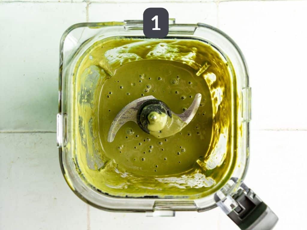 Vegan Matcha Ice Cream Step 1 - blend all the ingredients.