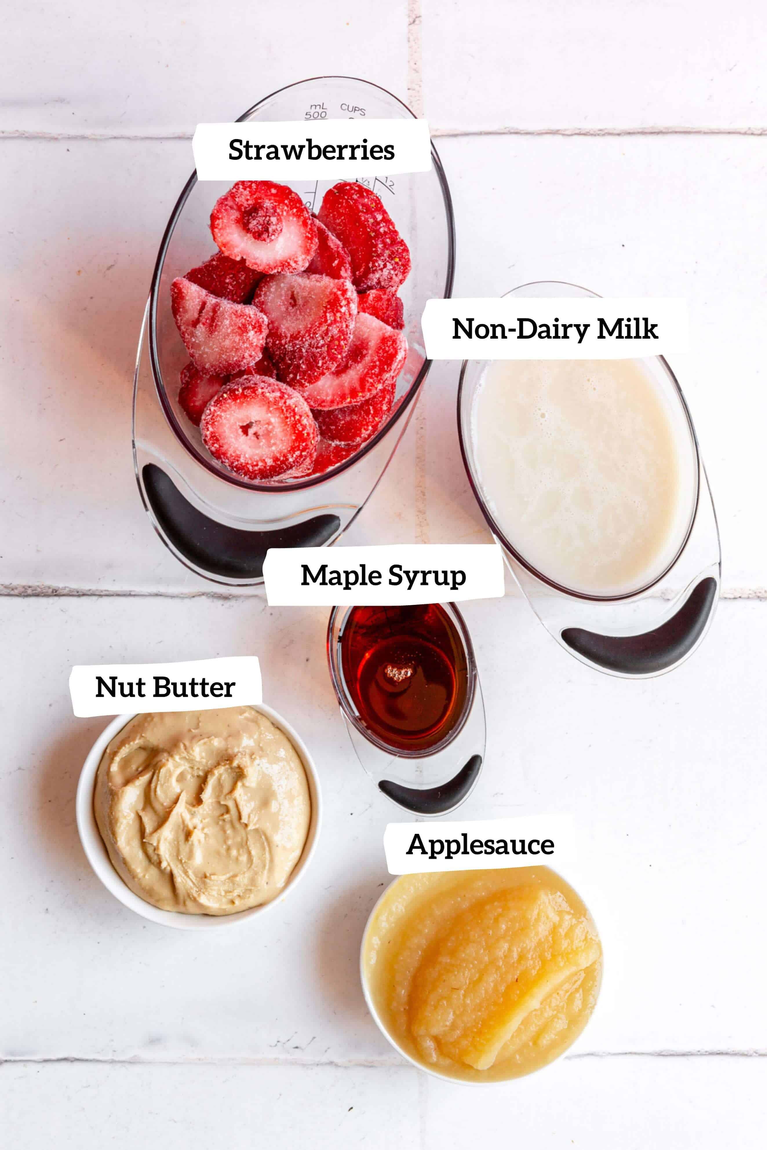 Vegan Strawberry Ice Cream Ingredients
