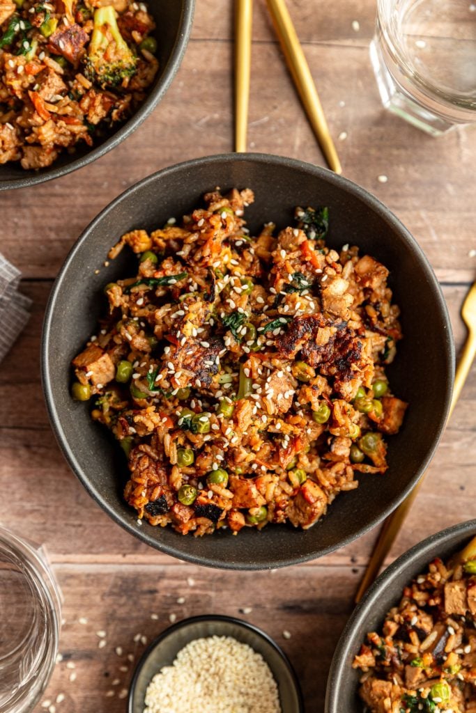 Weeknight Vegan Fried Rice (Oil-Free Option) - At Elizabeth's Table