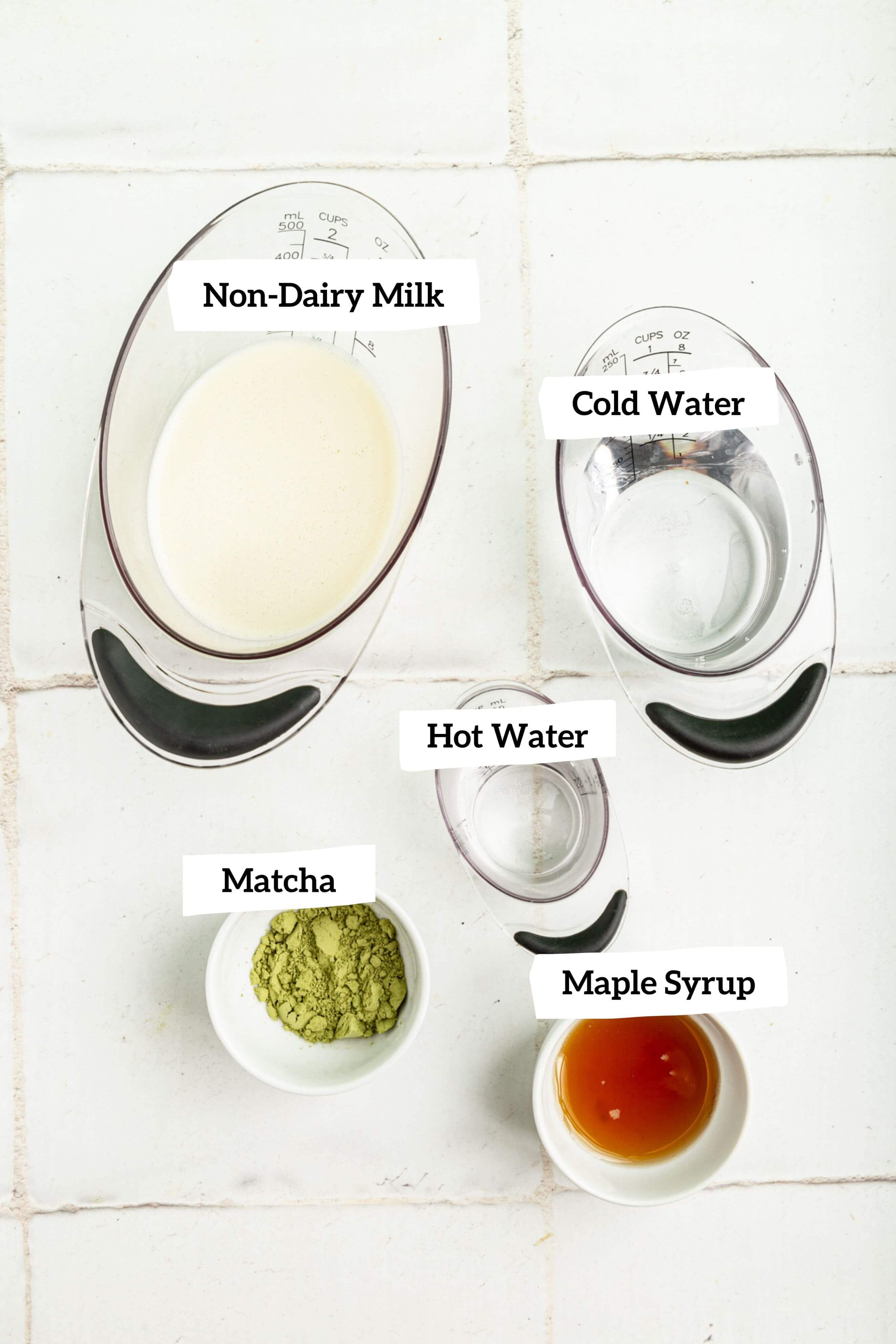 Vegan Iced Matcha Latte Ingredients