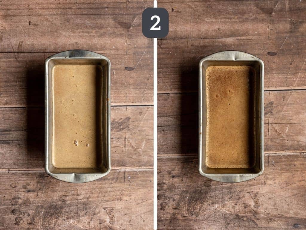 Vegan No Churn Coffee Ice Cream Step 2 - pour into a container and freeze.