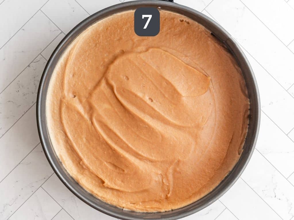 Vegan Peanut Butter Cheesecake Step 7 - freeze.