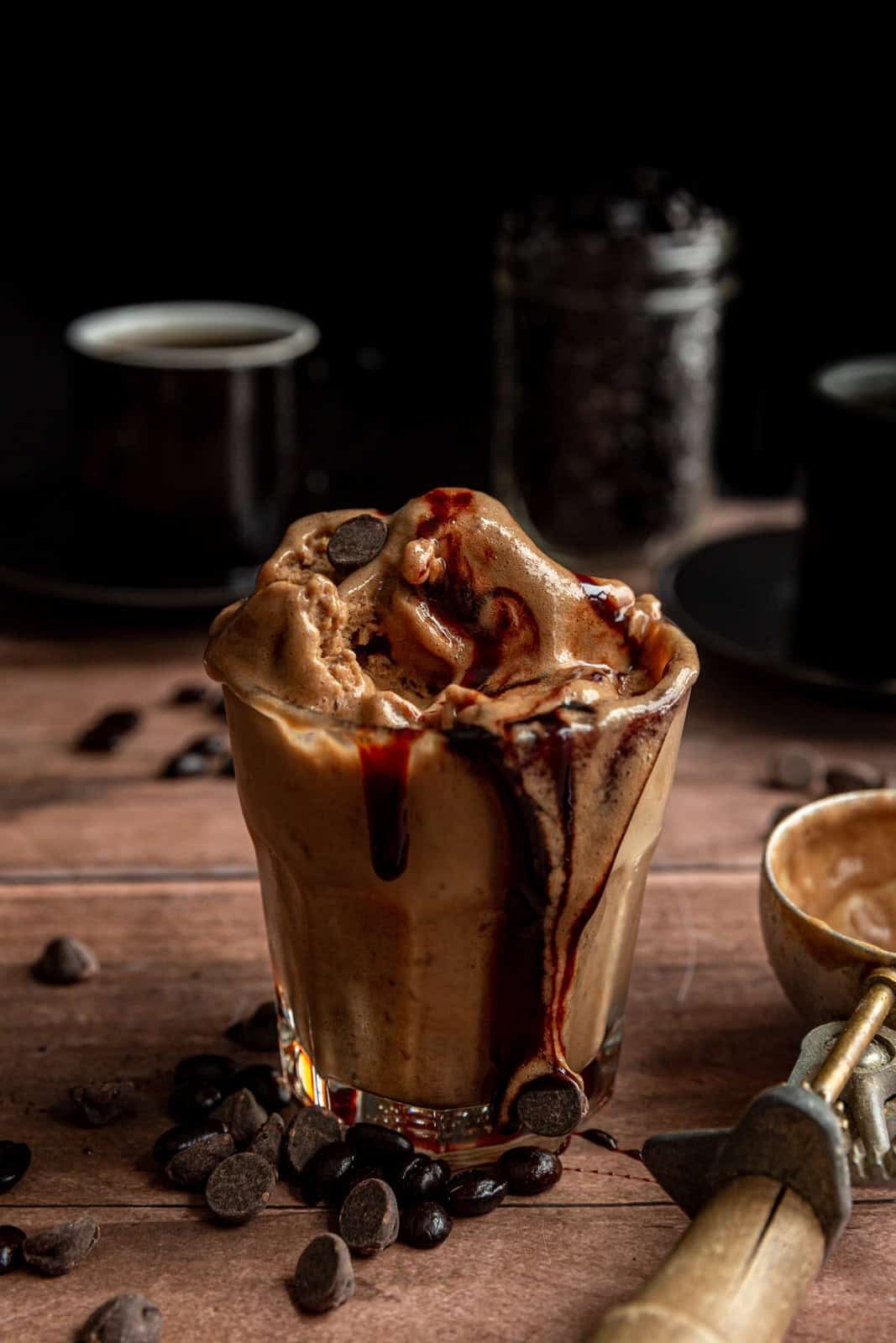 Coffee Nice Cream in a glass