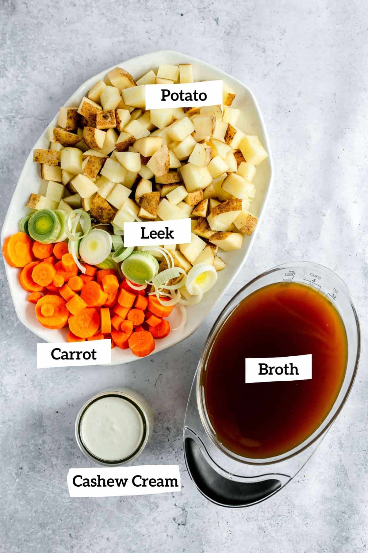 Plant-Based Potato Leek Soup Ingredients